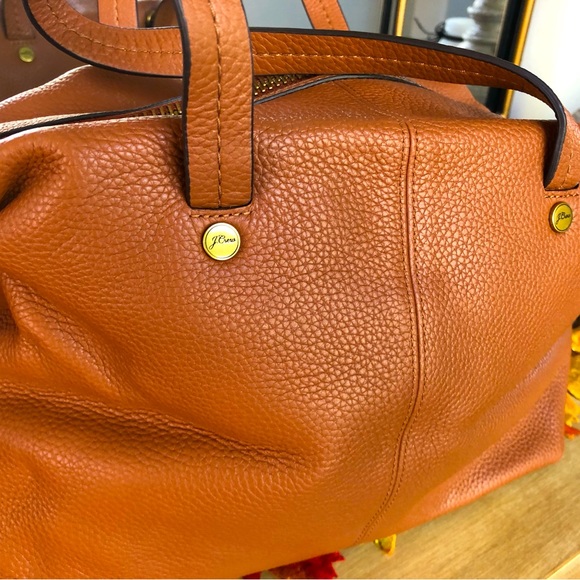 J. Crew Bags Nwt J Crew Bristol Convertible Satchel In Pebbled Leather Saddle Poshmark